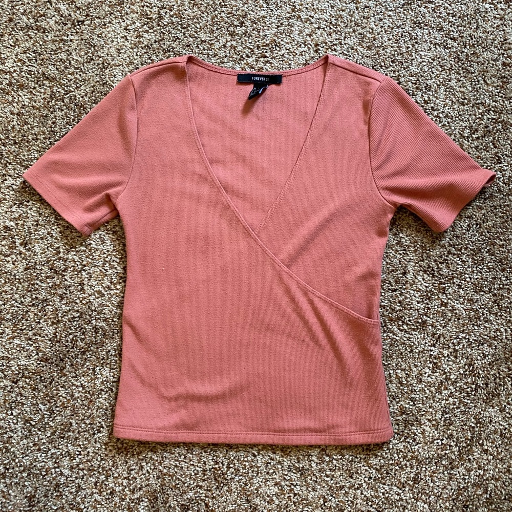 Forever 21 Wrap Low Cut Shirt